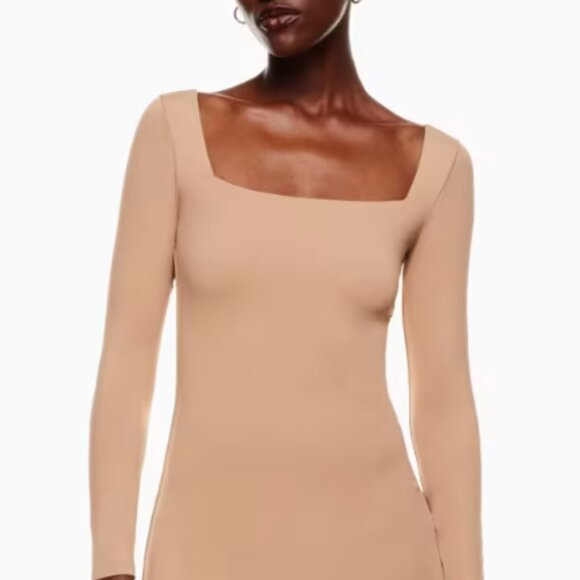 Aritzia Babaton Black Contour Squareneck Longsleeve Mini Dress size S - Picture 7 of 11